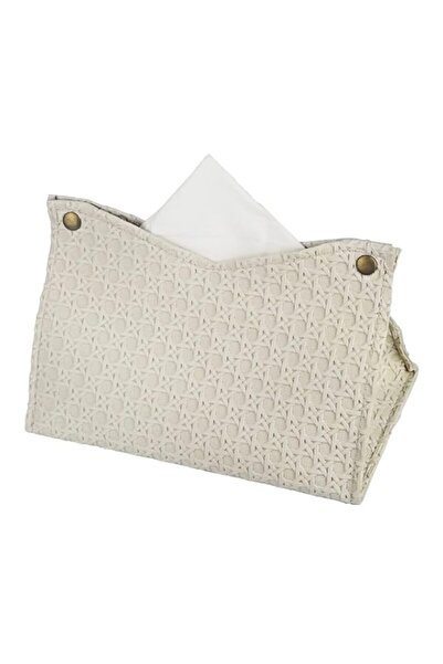 Generic TERRIFI PU Leather Tissue Box, Rattan Style, Modern Facial Paper Orga...