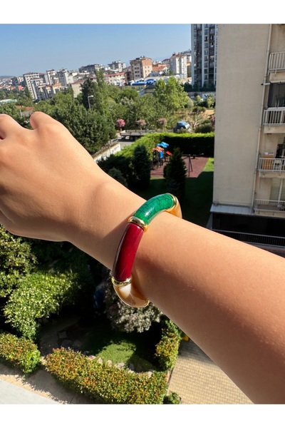Generic Brand Burgundy Green Brown Colored Design Bracelet