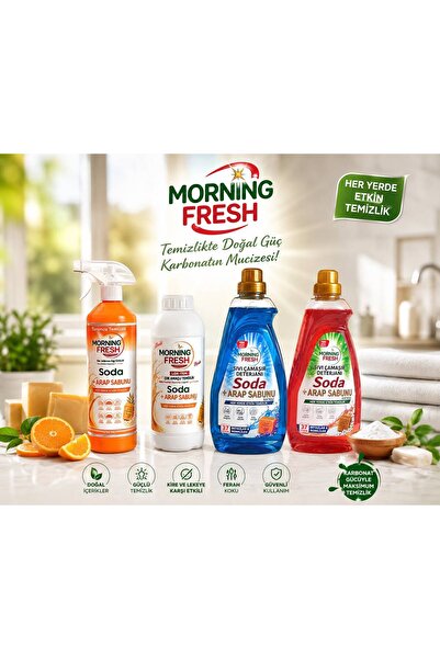 MORNİNG FRESH SODA+ARAP SABUNU GENEL TEMİZLİK ÖZELSERİ SET SIVIMATİK LOK YAG ...