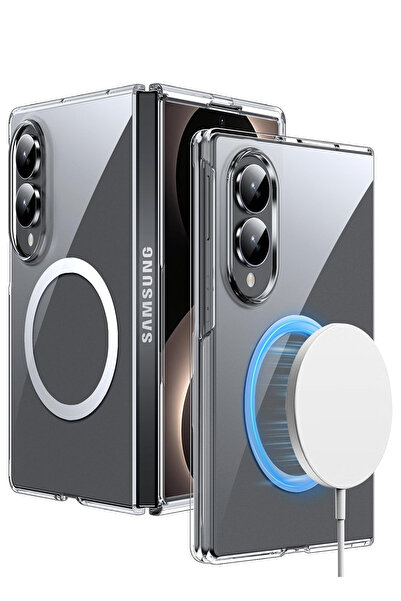 Nezih Case Samsung Galaxy Z Fold 8 Uyumlu Şeffaf Magsafe Wireless Şarj Destek...