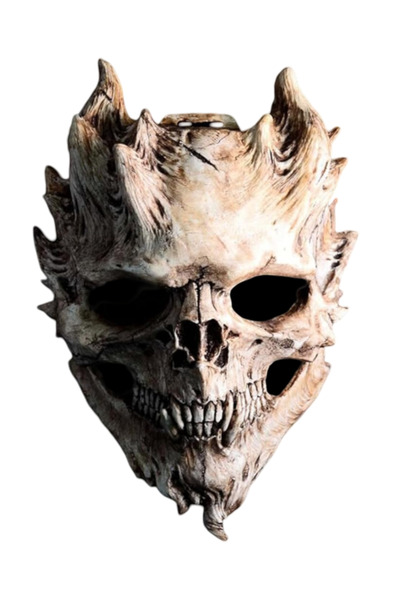 OEM Masca integrală din latex, 3D, cu craniu de demon, pentru adulți, realist...