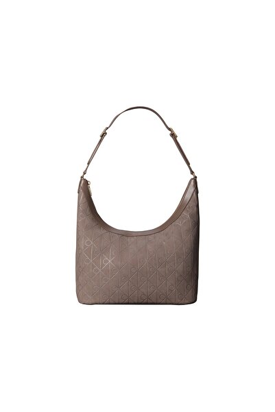 Calvin Klein EMBLEM AOP SUEDED M SHOULDER BAG OS XTU Moonstruck Suede