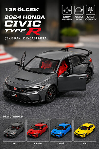 welcomein Oyuncak Lisanslı 1:36 Ölçek Koleksiyonluk Die Cast 2024 Honda Civic...