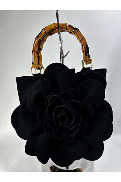 GUSTELLO Flora |   Women's Suede Bag Large Floral Bamboo Handle Handbag
