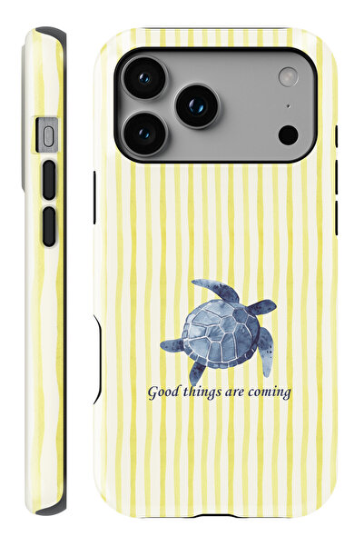 WANNA PROTECT iPhone 17 Pro Max Turtle Çift Katmanlı Tam Kaplayan Baskı Parla...