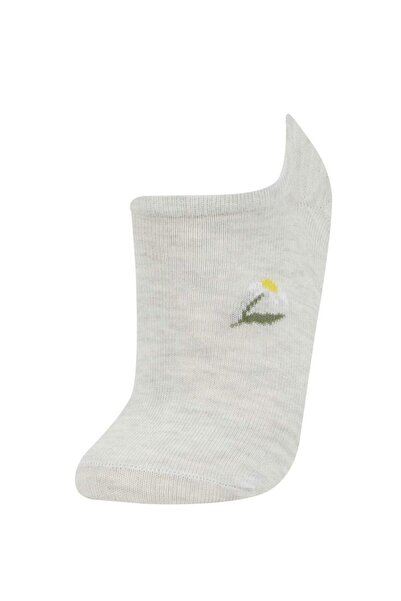 DeFacto Women's Floral 3-Piece Cotton Sneaker Socks B6024Axns