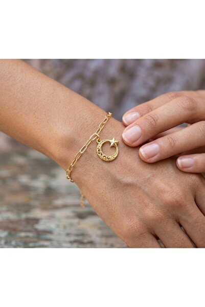 Ralp Moda Moon Star Flag Figure Bracelet