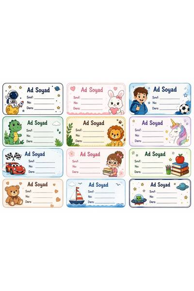 YEAP OFFICE Kişiye Özel Öğrenci Etiketi Sticker | İsimli Kitap Defter Kırtasi...