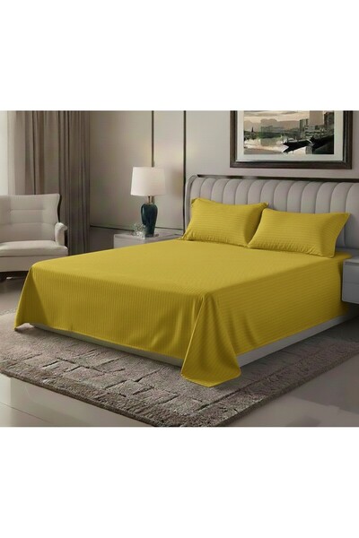 MAXQON ® Flat Bed Sheet Set – 1 Flat Sheet with 2 Pillow cases – (For All Mat...