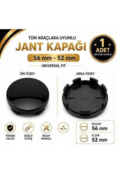 MemoDigital Jant Göbek Kapağı Dış Çap 56 mm - İç Çap 52 mm 1 Adet