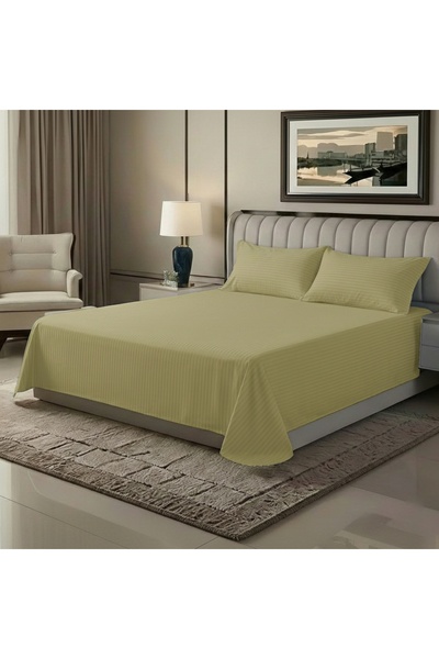 MAXQON ® Flat Bed Sheet Set – 1 Flat Sheet with 2 Pillow cases – (For All Mat...