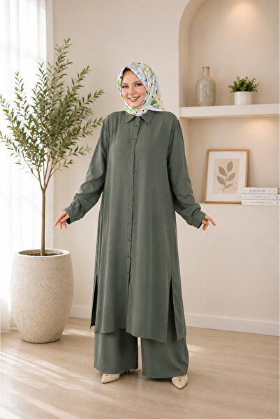 ASYABUTİK41 MİNT YEŞİLİ İKİLİ TESETTÜR TAKIM