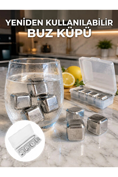 Generic Brand Stainless Metal Ice Cube Set with Quick Cooling Feature New Gen...