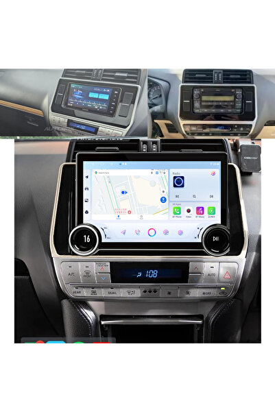 Carplayer شاشة أندرويد لتويوتا برادو، موديل 2018-2022، مزودة بمقبضين، تدعم كا...