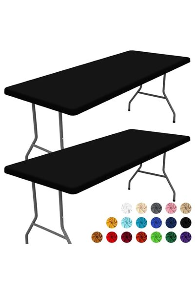Generic Moosfor Spandex Picnic Table Cloth 2 Pack, Elastic Fitted Tablecloths...