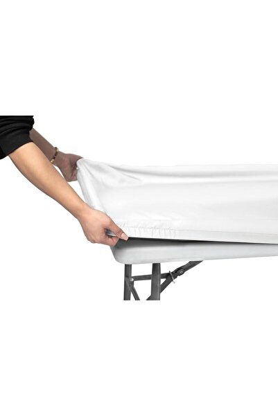 Generic Signature Home Fitted Tablecloth Rectangle White Table Cover - 72 x 3...