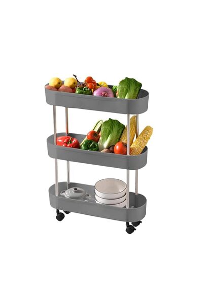 Generic Multi-Layer Storage Cart - Rolling Cart with 360° Wheels for Kitchen,...