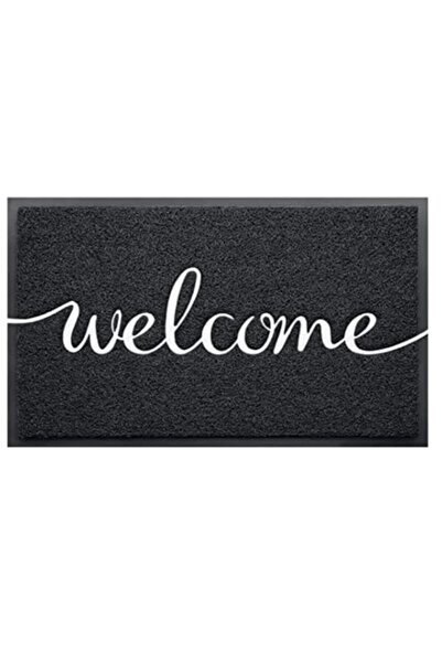Generic ANTOLE Black Welcome Door Mat 45x75cm Non Slip Indoor Outdoor Entranc...