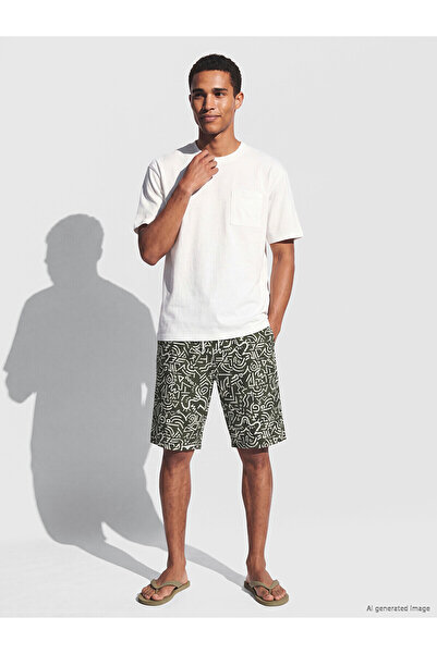 LC Waikiki Trendlucky Men's Patterned Swim Shorts Below the Knee with a Diffe...