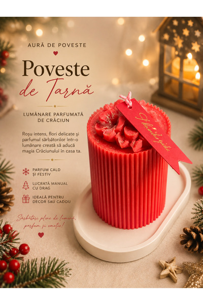 OEM Set Poveste de Iarnă – Lumânare parfumată și Tavă decorativă