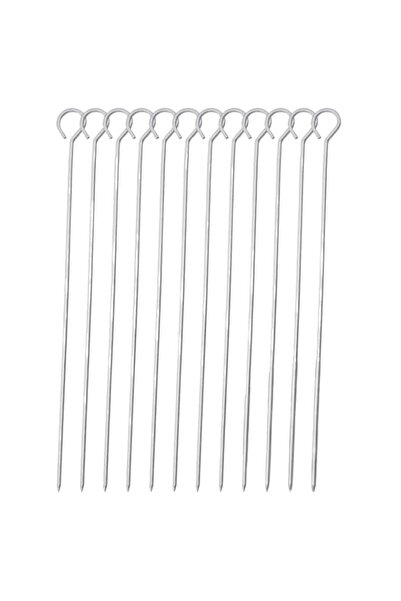 Generic ECVV® 18" Stainless Steel BBQ Skewers, 12-Pack Flat Metal Kabob Stick...