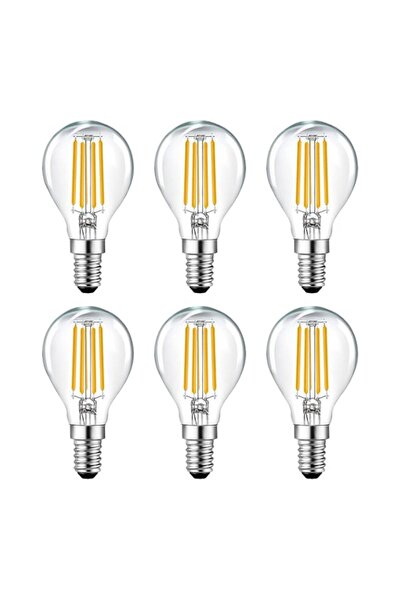 Generic Duravel 4W LED Filament Light Bulb, E14 Base, Clear Glass Globe,470 L...