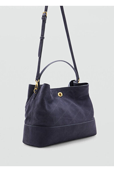 MANGO Woman Deri bucket çanta