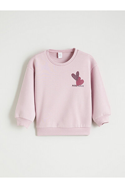LC Waikiki Quality Pieces from Çelebi Store Heart Printed Girls' Sweatshirt