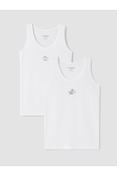 LC Waikiki Rmz Gi̇yi̇m Farkiyla U Roba Collar Boys' Undershirt 2-Pack