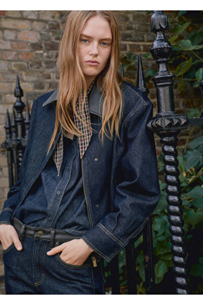 MANGO Woman Denim bomber ceket