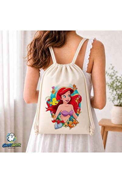 Ghostbastır Design Ariel Drawstring Linen Bag C018