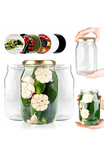 SuperButelki Set Borcane din Sticla cu Deschidere Larga, 1700 ml, 19.2x11.5 c...