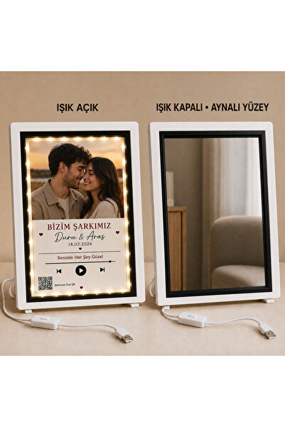 Sultan magnet hediyelik Kişiye Özel LED Işıklı Sihirli Ayna Fotoğraflı USB’li...