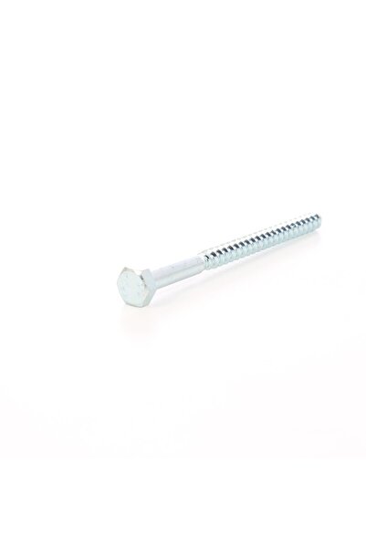 OEM Wood screw, hexagon head, DIN 571, white zinc plated, 10 x 120 mm