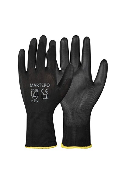 OEM Martepo gloves, synthetic fiber + Polyurethane, black, size 9