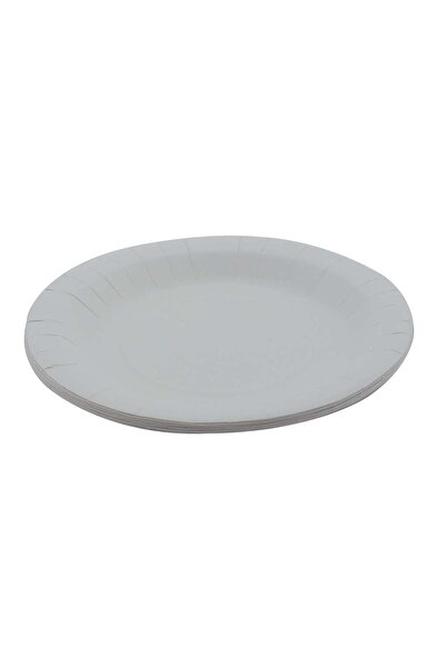 OEM Farfurii rotunde din carton, nelaminate, alb, D 23 cm, set 10 bucati