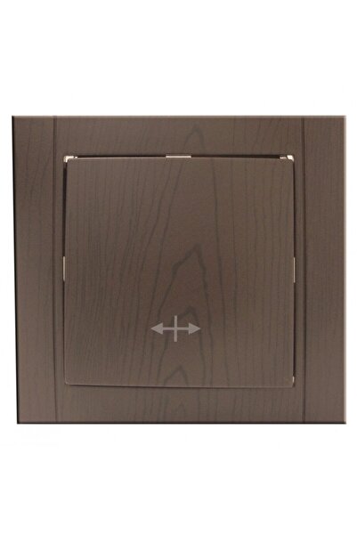 OEM Comtec Anemon cross-head switch, recessed, frame included, oak