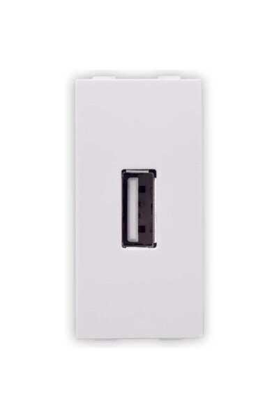 OEM Hoff USB socket, flush-mounted, white, modular - 1, 5V, 2.1A