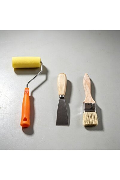 KMT Tools Set rolă burete galben 7 piese, mâner rolă 255 mm, spatulă 35 mm și...