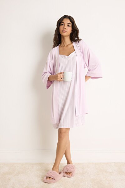 DeFacto Ultra Soft Regular Fit Wrap Collar Softshell Dressing Gown H1279Ax26Sm