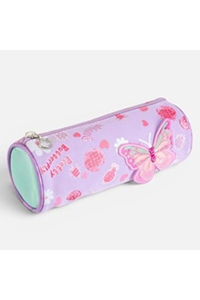 OEM Penar Cilindric Lila cu Fluture 3D 21x8x8cm