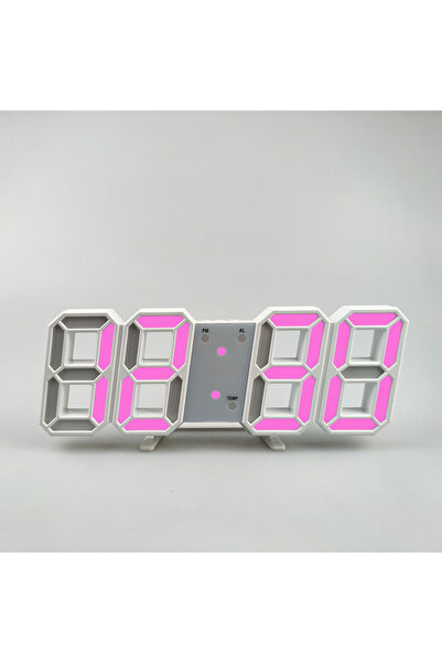 silabor Dekoratif Dijital Led Masa Duvar Saati 3d Dijital Saat Çalar Saat LED...