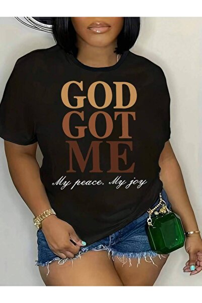 9JY تي شيرت مطبوع عليه عبارة "GOD GOT ME" ذو طابع ديني، قميص أمريكي عتيق الطر...
