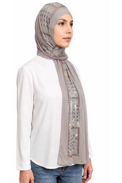 Differenza Plaid Stone Combed Cotton Shawl-Smoked