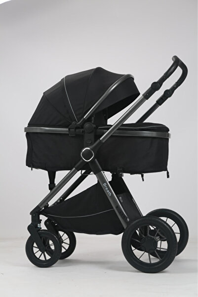 Krista Cărucior 3 în 1 Luxmom A4, Negru, Dublu Reversibil cu Coș