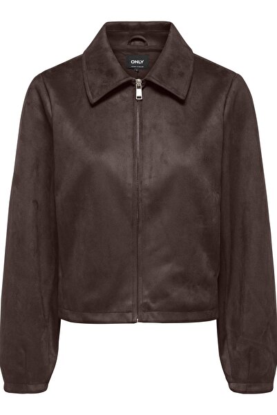 ONLY Onlcarolina Women's Suede Look Zippered Jacket Stylish and Casual
