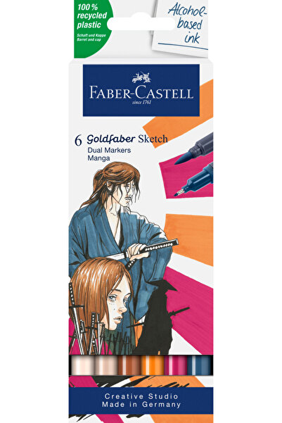 Faber Castell Sketch marker 2 capete set 6 manga goldfaber faber-castell