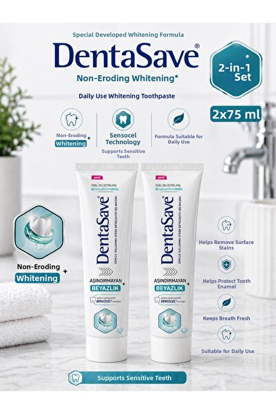 Dentasave Non-Abrasive Whitening Toothpaste 75 ml 2-Pack