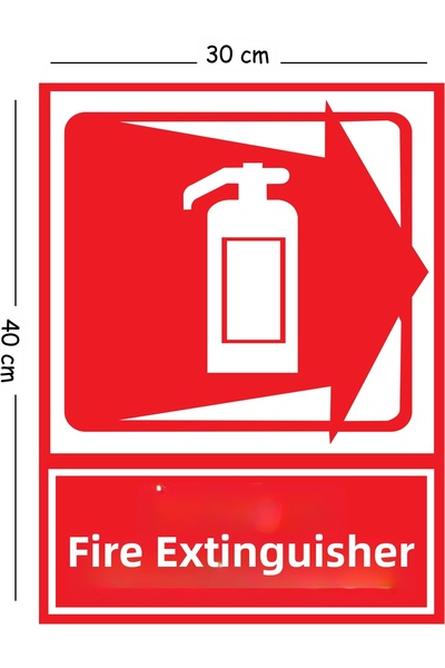 Mayeka Metal Fire Extinguisher Right 30X40 cm A3 Warning Work Safety Sign