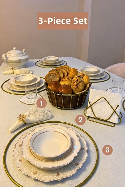 Edora Home Σετ 3 τεμαχίων Ματ Χρυσό Σετ 6 τεμαχίων Supla Τριγωνική θήκη για χ...